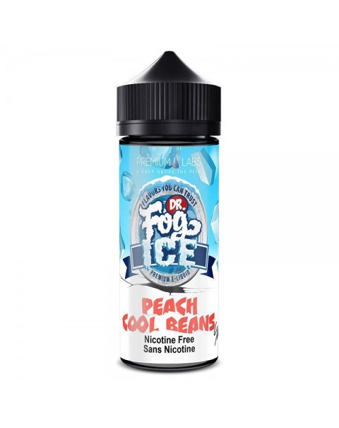 PEACH COOL BEANS ICE E LIQUID BY DR FOG 100ML 75VG