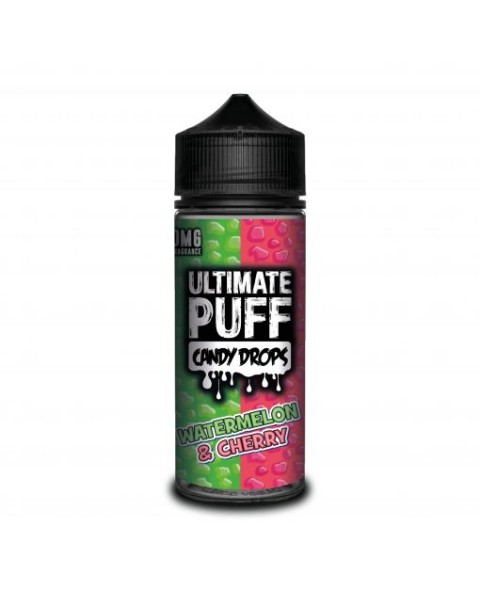 WATERMELON & CHERRY E LIQUID BY ULTIMATE PUFF CANDY DROPS 100ML 70VG