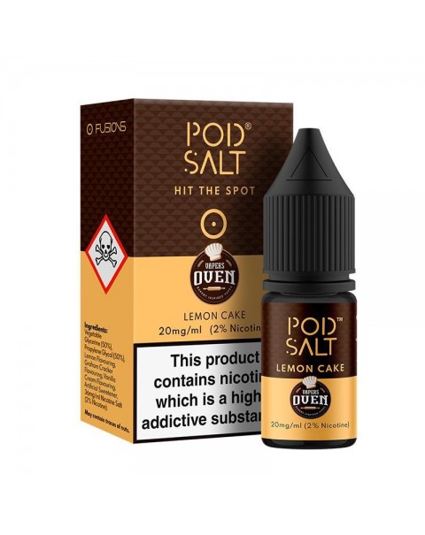 LEMON CAKE NICOTINE SALT E-LIQUID BY POD SALT FUSIONS RANGE