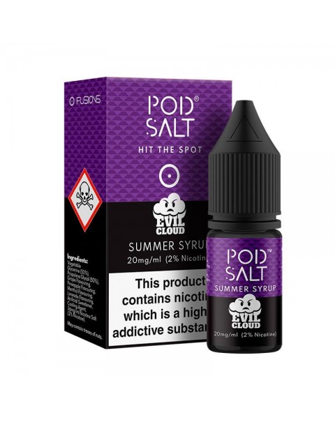 SUMMER SYRUP NICOTINE SALT E-LIQUID BY POD SALT FUSIONS RANGE