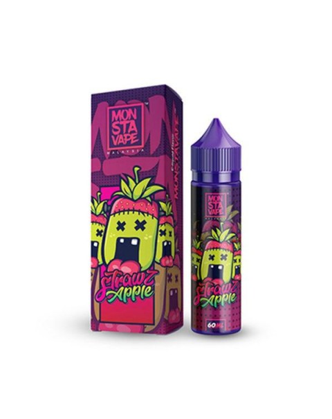 STRAWZ APPLE (NO MINT) E LIQUID BY MONSTAVAPE 50ML 70VG