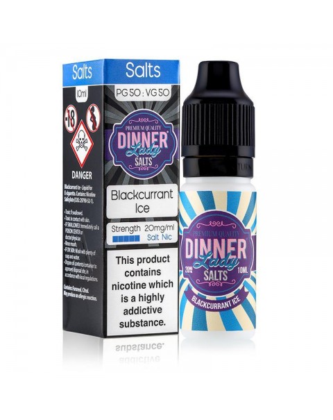 BLACKCURRANT ICE NICOTINE SALT E-LIQUID BY DINNER LADY SALTS