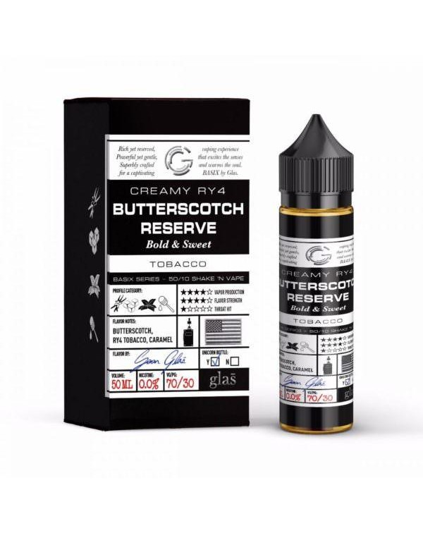 BUTTERSCOTCH RESERVE E LIQUID BY GLAS BASIX 50ML 7...