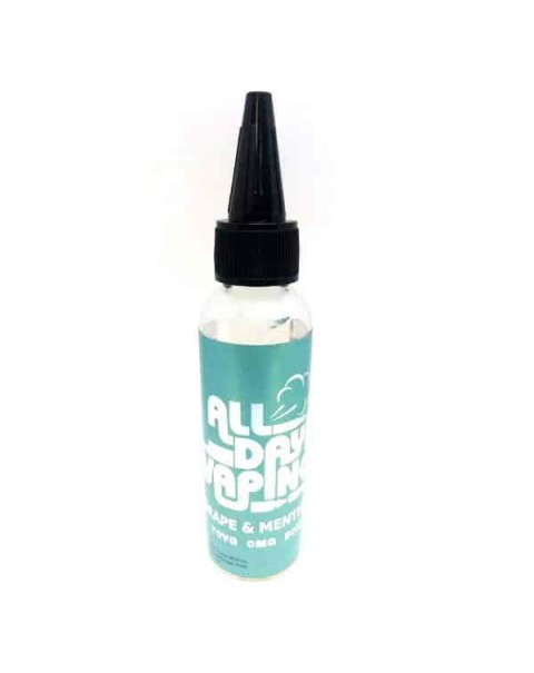 GRAPE & MENTHOL E LIQUID BY ALL DAY VAPING 50ML 70VG